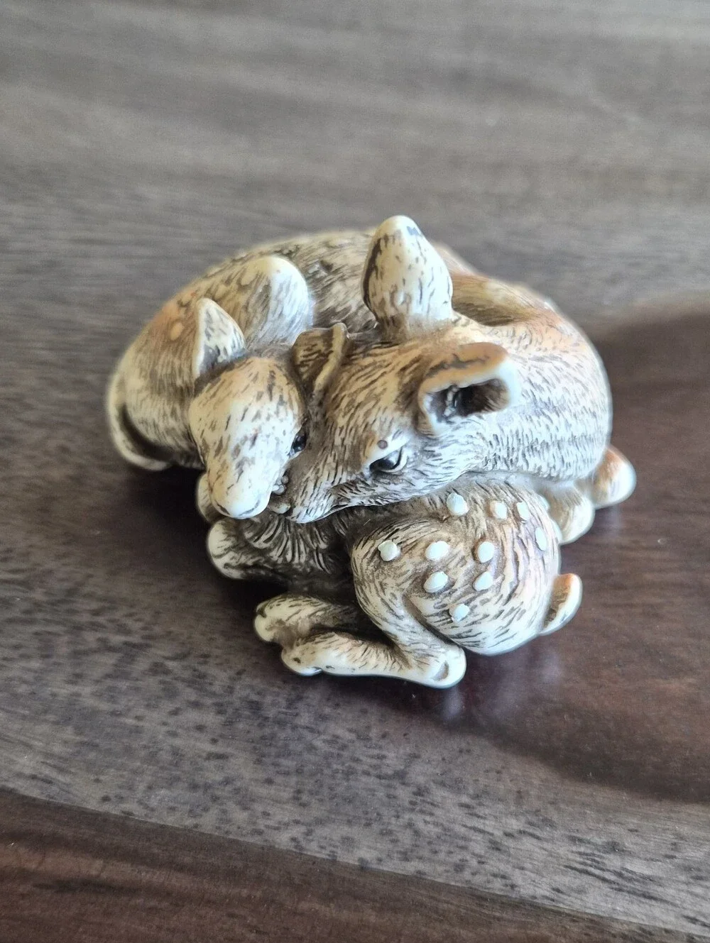Enesco Sleepy Doe And Fawn Figurine
